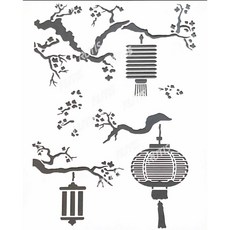 簍空模板 蝶古巴特DIY 繪畫模板, 1個, ST-RE1-0002