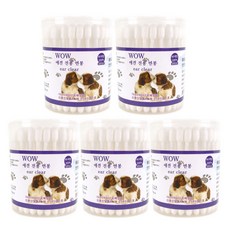 와우 애견전용 면봉 80개입, 5개