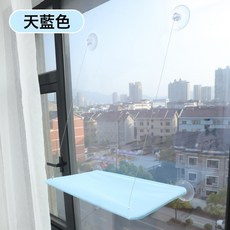 寵物用品貓吊牀吸盤式玻璃掛窗戶貓咪掛牀曬太陽神器四季通用吊牀, 1個, 普通款天藍色