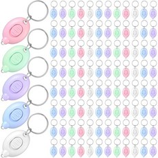 VIHOESE 100개 간호사용 미니 LED 열쇠고리 손전등 대량 배지 조명 밝은 흰색 작은 휴대용 파티 간호사 야외 캠핑 하이킹 선물 5가지 색상 제공, 100
