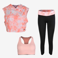 renoma SWIM & GYM 女式沙灘活動 3 件套露臍兜帽套裝 (RN-LS19318)