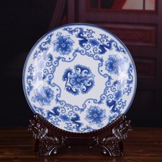 青花瓷壁掛裝飾盤 仿古工藝品擺件, D款