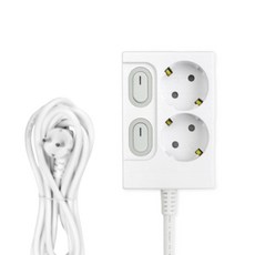 리빙라이팅 고용량 멀티탭 2구 16A 개별스위치 과부하차단 국내생산 KC인증, 1개, 2구 개별스위치, 0.5m