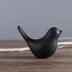데코플래닛 유로피안 미니멀 버드 도자기 새 장식 인테리어 오브제 장식품, 유로피안 미니멀 버드(블랙), L, 유로피안 미니멀 버드(블랙)_L