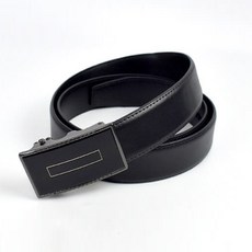 真皮皮帶 中央長方金框自動扣 時尚男士商務休閒百搭腰帶