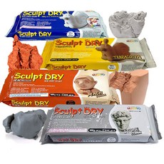 에어드라이 자연건조 점토 500g 카올린 클레이 조소 공예 미술용 색상선택, 백색, 백색