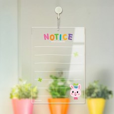 NOTICE24 걸이형 아크릴 메모보드 알림 게시판 210x300mm 투명판, 상세페이지 참조