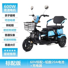 삼륜 스쿠터 전동스쿠터 세발 전동 오토바이 어르신 전기 전동차, 표준+납산60V20A+충전기