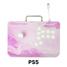 VARMILO KASSAI格鬥搖桿，高靈敏度搖桿 PS5多平台相容 粉色藝術風格 人體工學設計, 粉色, 1個, VARMILO KASSAI