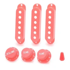 48/50/52mm ST 일렉트릭 기타 싱글 코일 픽업 커버 1 볼륨 2 톤 노브 부품 액세서리, 01 China Mainland, 04 Pink