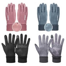 겨울방한장갑 스마트폰 터치 방한 기모 장갑 스포츠 커플 패션 코디, 여자_그린