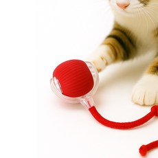 시그무드 강아지 고양이 장난감 스마트 롤링 라인 펫 볼, 1개, 레드(RED)