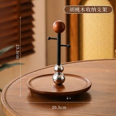 【免安裝】入戶鑰匙 收納裝飾盒 玄關鑰匙架 掛鉤架 中古玄關客廳裝飾品桌面化妝品托盤鑰匙收納置物架原木收納盒擺件, 中古掛鉤收納（大）, 1個