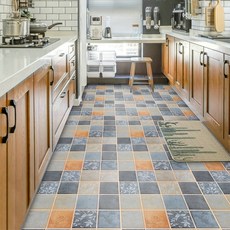 廚房地板貼 自粘防水防滑耐磨浴室衛生間地面翻新貼, 10米x40cm寬，加厚地板貼D811【,大