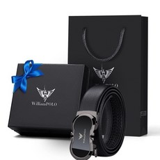 【奧特萊斯】Williampolo英皇保羅皮帶男士自動扣頭層牛皮皮帶男真皮高端腰帶男款