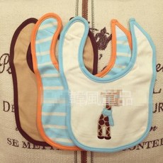 Luvable Friends 美國 (3件套)長頸鹿款棉質毛巾布圍兜 兒童圍嘴 嬰幼兒吃飯衣