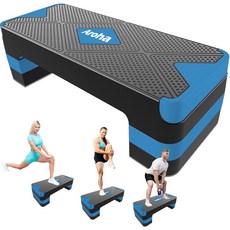 아로하 조절 가능한 유산소 운동 스텝-운동 스텝 플랫폼 26.5인치 데크 4인치 6인치 8인치 높이 상승기 여성 홈 헬스장 피트니스, Pink