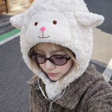 리빙미 인생사진 놀이공원 동물 인형 모자, 1개, 07. 뽀글 양