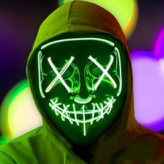 에이런 할로윈 LED 마스크 Halloween mask costumes, 형광그린, 1개