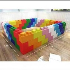 소프트볼 대형 블록 32개 세트 울타리 볼풀장 쿠션 키즈카페 벽돌 어린이 장난감, F. 컬러풀 72개, 1개