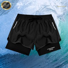 본느셩스 남자 수영복 바지 스포츠 투인원 반바지