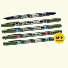 물펜 트윈 4색 1세트 브러쉬펜 캘리그라피펜세트 강템, 1개