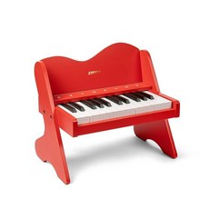 ZIPPY 피아노 키보드 25키 디지털 터치 감지 컨트롤 패널 볼륨 조절 가능 미니 음악 교육용 악기 용 나무 블랙 248106, Red
