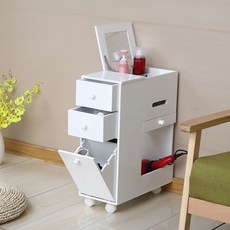 미니화장대 이동식 수납 캐비닛 원룸 메이크업 트롤리, 1409 화이트