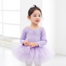 반짝이 치마 긴팔 스냅형 부드러운 면스판 국내제작 어린이 유아 발레복