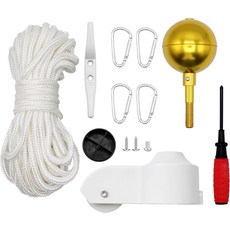 위벨라이프 플래그 폴 하드웨어 부품 수리 키트 탑 교체 직경 1.6인치 미국 장착