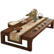 多美雅 春山雅居 中式防水桌旗 禪意茶席, 棲雲集羽, 1個, 30*100cm