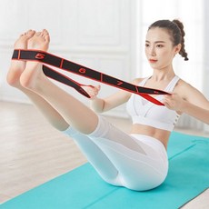 廣隆 瑜珈輔助帶 瑜伽帶 伸展帶 拉力帶 拉筋帶 輔助繩 瑜珈繩 瑜珈帶 運動健身 動作帶 高難度輔助神器, 1個, 彈力款-黑紅色, 顏色