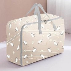 천 면 누빔 이불 보관 가방 휴대용 이사 사이즈 방습 정리용, E. 300D 두꺼워진-국가 동향 크레인-베이지