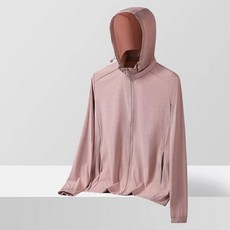防曬外套女夏天透氣冰絲涼感外套大尺碼輕薄吸濕排汗速乾防曬衣寬鬆連帽罩衫修身遮陽防曬外套休閒工作短版上衣登山運動外套, 5XL(建議體重85-92.5公斤), 優雅粉