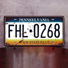 차량 번호판 빈티지 외국차 플레이트 펍 장식 소품 카페, 1개, 그레이