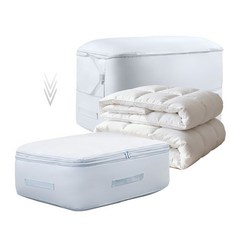 초공간 절약 셀프 압축 정리함 옷 담요 베개 이불 침구 세트 등 다양한 용도의 보관 가방(그레이 X L 54 * 42 60cm), Blue, L 54*42*30cm