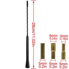 9/11/16 인치 범용 지붕 마운트 마스트 채찍 안테나 향상된 신호 스테레오 라디오 나사 FM AM 공중 증폭 자동차 액세서리 (색상-11 inch)