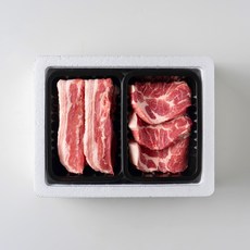 [고기담은정성]국내산 녹돈 돼지고기 삼겹살+목살 1kg 구이&선물세트(가방미포함), 1세트