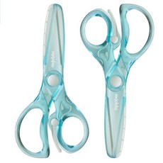 ECLATIS ANJOBIBI 아동용 스타터 가위2팩 잡기 쉬운 유치원 훈련 가위 어린이 종이 절단을 위한 핀치 방지 명품 디자인 미술 공예 유아 유치원에 이상적 블루+, ECLATIS ANJOBIBI 아동용 스타터 가위2팩,