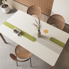 HAROO 식탁매트추천 4인 경지 실리콘 6인실리콘 방수식탁보, 청록색, 180x90cm, 1