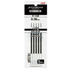 제트스트림 SXN-150 전용 SXR-38 리필심 0.38mm, 블랙, 5개