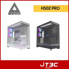 MONTECH君主 HS02 PRO 全景玻璃電腦機殼 ATX/可翻轉機身/預裝5風扇/顯卡400mm/塔散175mm, 1個, 白, 白