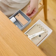 영그린 책상 하단 부착식 미니서랍 펜홀더, 1개, 미니서랍-화이트