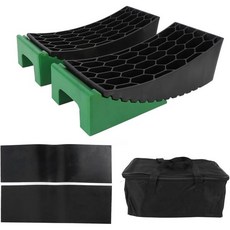 곡선형 수평 블록 RV 캠퍼밴 고중량 조절 가능 높이 35000파운드 적재 용량 휴대용 수평기 미끄럼 방지 패드 포함 여행용 트레일러 모터홈