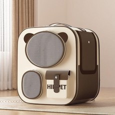 HIPPIPET 寵物外出拉桿箱 貓咪狗狗通用 3面透氣設計, 洛米棕(無拉桿),適用體重：25斤內貓咪10斤內狗狗, 1個