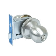 방화문 스텐 원형 도어록 9000SST 실버 키타입 철문 현관 방문 도어 손잡이, 1개