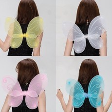 망사날개 천사요정 뒷등부착 어린이성인 화이트, 1개, 옐로우