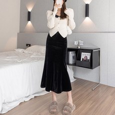 커트 와일드 벨벳 머매이드 치마 스커트 500382 rai7+7Jbz