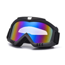 滑雪登山護目鏡 男女款騎行摩託車防風防眩光眼鏡 戶外運動雪地防紫外線防風沙防霧風鏡 抗UV 機車護目鏡, 【旗艦品質】黑框炫彩, 1個