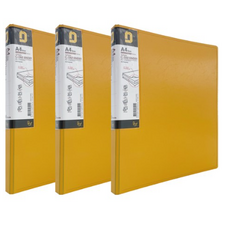 오렌지오피스 플러쉬 포켓 클리어 D링 바인더 40매, 옐로우, 6개